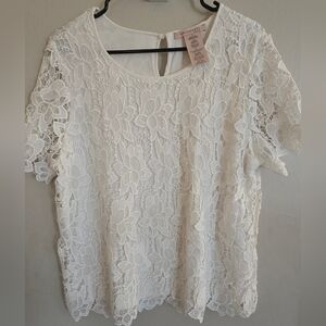 Philosphy White Lace Top